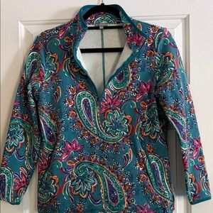 Talbots Teal Paisley Women's Sweatshirt